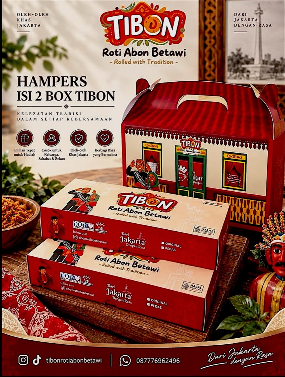 Hampers roti abon TIBON isi 2 box, buah tangan dan oleh-oleh khas Jakarta